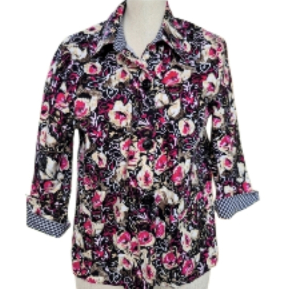 Christopher & Banks Stretch Shirt Jacket Size L